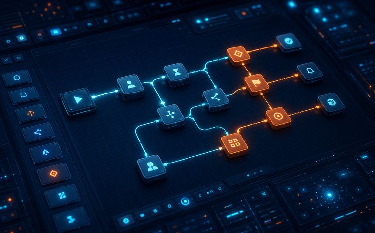 HireKeyz AI FlowBuilder — abstract solution visual
