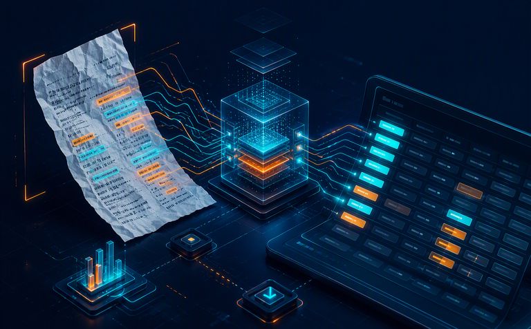 HireKeyz InvoiceIQ — abstract solution visual