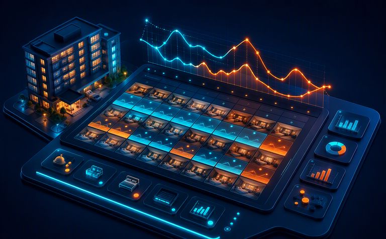HireKeyz RoomPricer — abstract solution visual